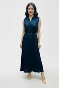 ZIB CLOTHING ARTICLE # 2211 Dark Blue Belted Maxi Dress